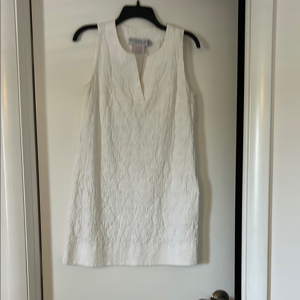 Gretchen Scott Designs White Sheath Mini Dress V-Neck